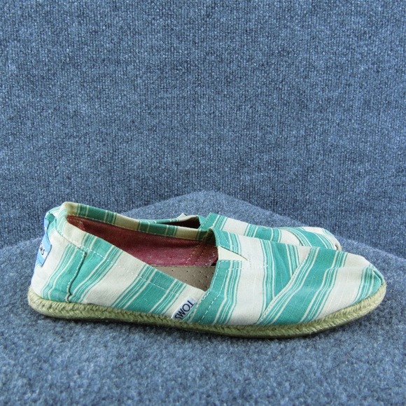 TOMS Women Flat‎ Shoes Green Fabric Slip On Size 8.5 Medium - Picture 4 of 10